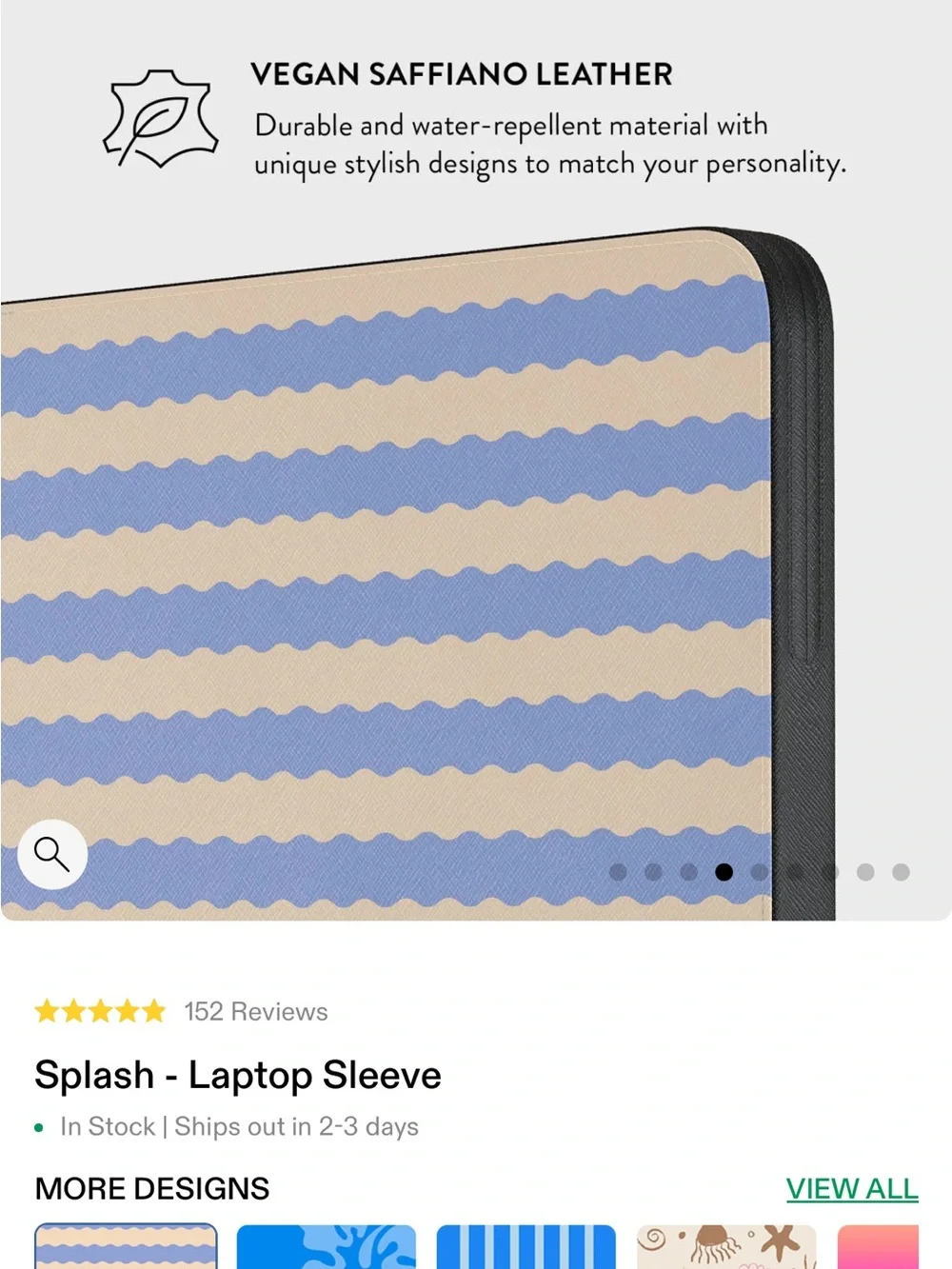 Incase Blue and Cream Striped Laptop Sleeve